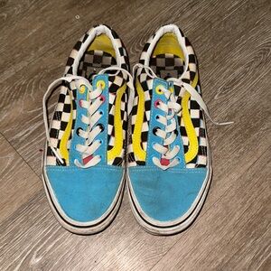 Brand: Vans | Size: 6.5 in US Women | Color: Black, White, Pink, Blue, Yellow